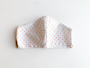 White with Red Polk a Dot Face Mask